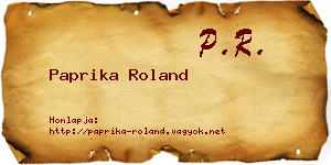 Paprika Roland névjegykártya